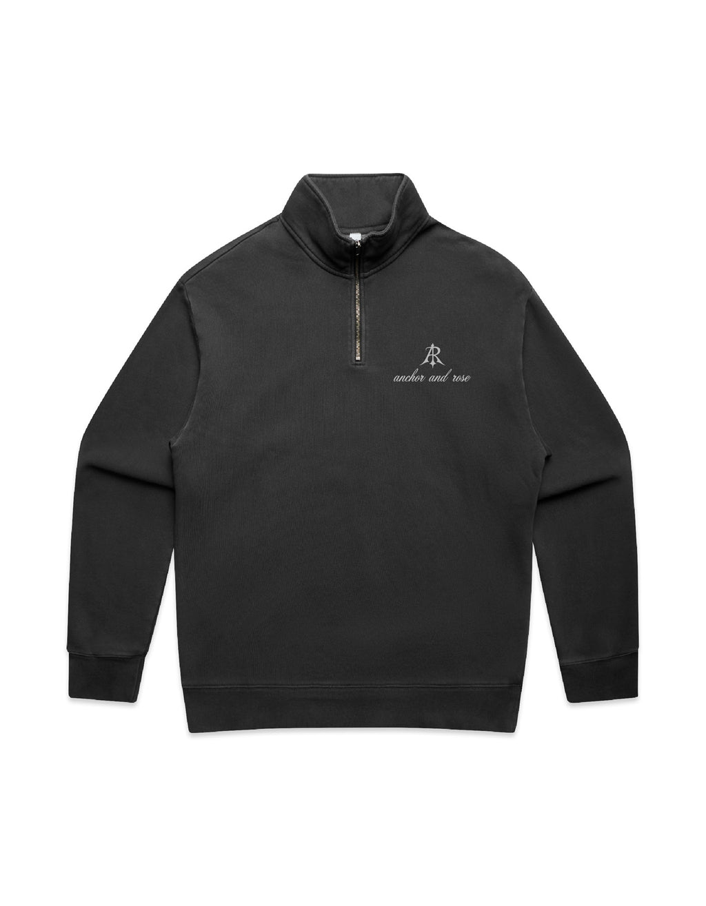 Script Faded Relax Half Zip Sweater