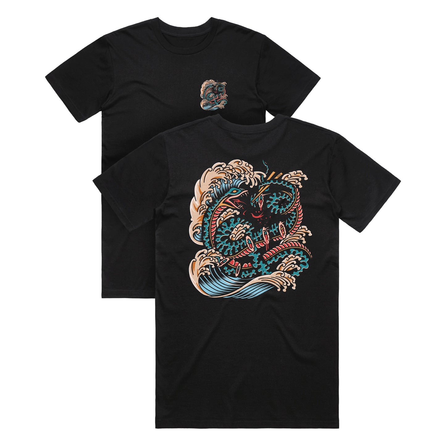 Black Sushi Snake Graphic T-Shirt