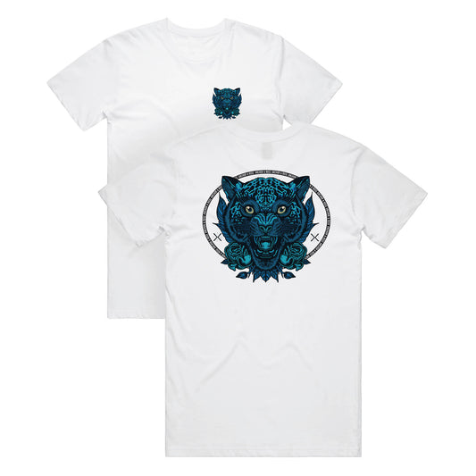 White Azure Jaguar Graphic T-Shirt