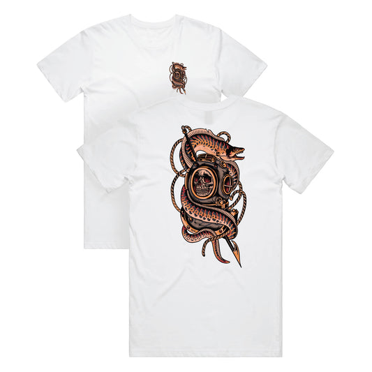 White Moray Skull Graphic T-Shirt